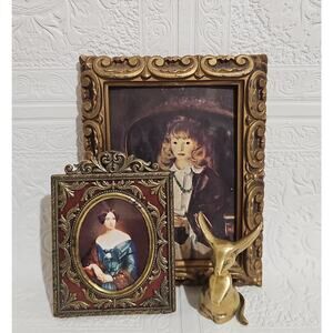 Framed Print Ann Purple Wrap Royale Academie Precious Miniatures Vintage Art